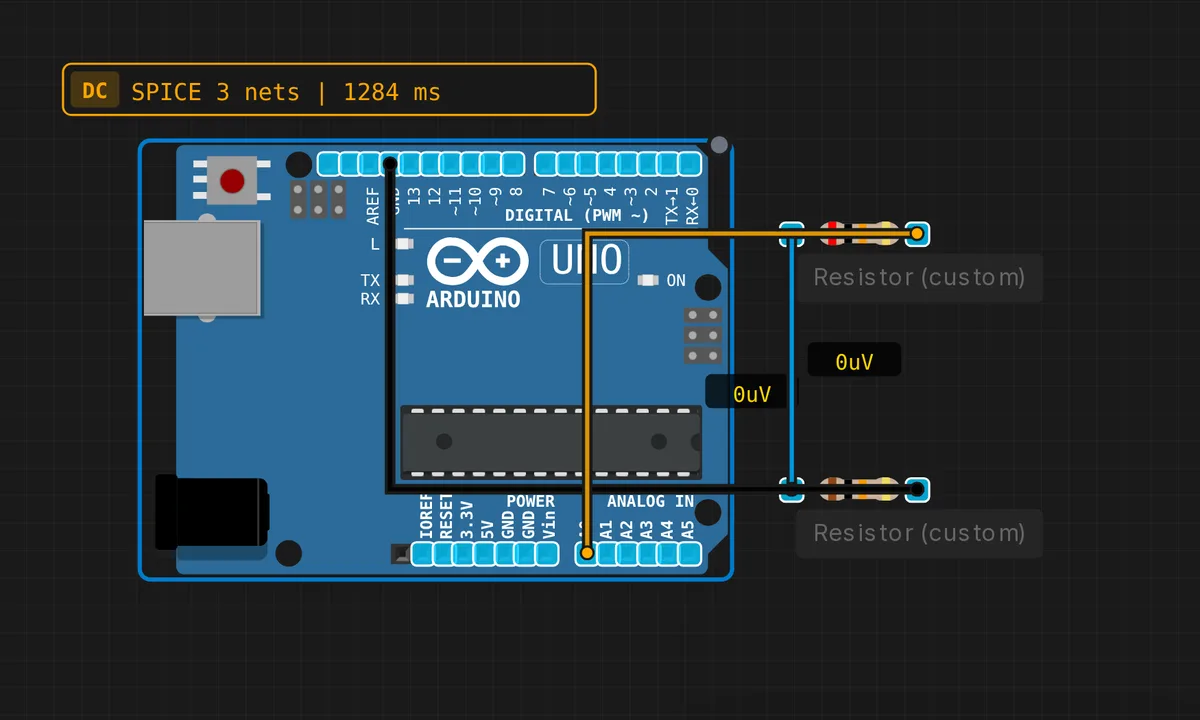 Battery Voltage Monitor — free online circuit simulator example on Sensbench