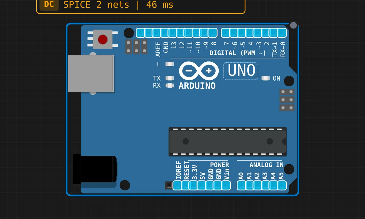 Blink LED — free online circuit simulator example on Sensbench