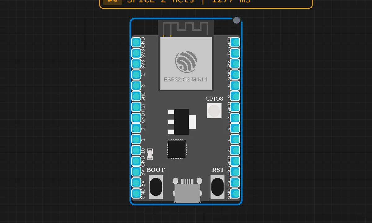 ESP32-C3 BLE Advertise — free online circuit simulator example on Sensbench