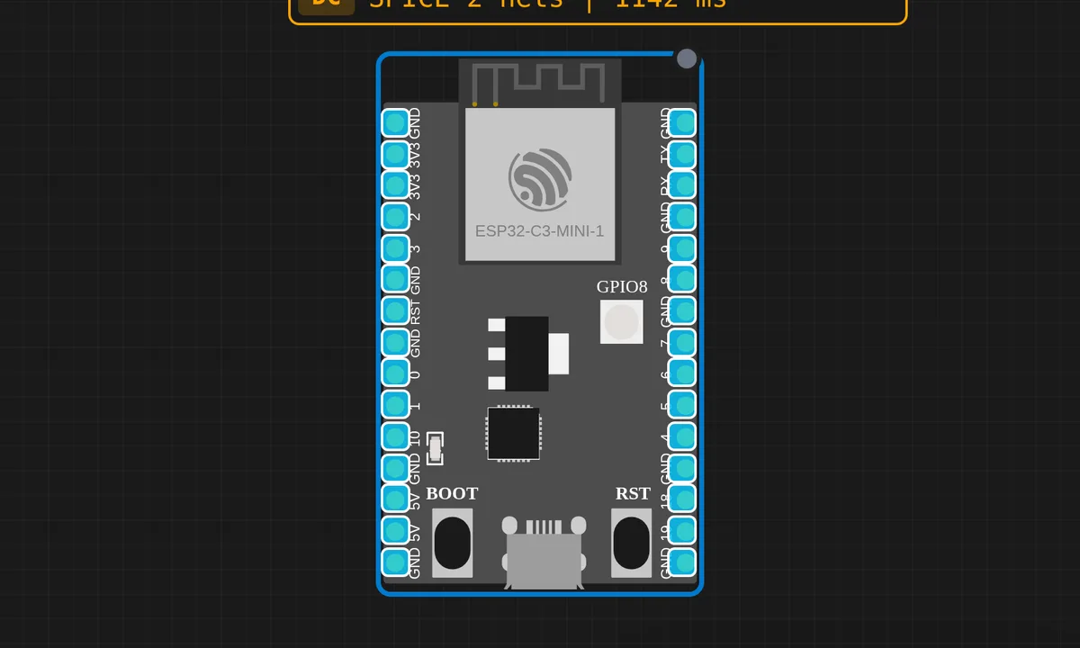 ESP32-C3 HTTP Server — free online circuit simulator example on Sensbench