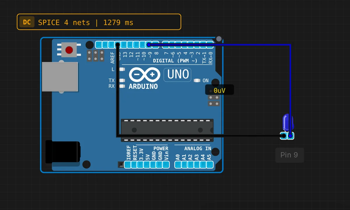 Fade LED — free online circuit simulator example on Sensbench