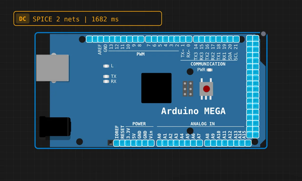 Mega: Serial Hello — free online circuit simulator example on Sensbench
