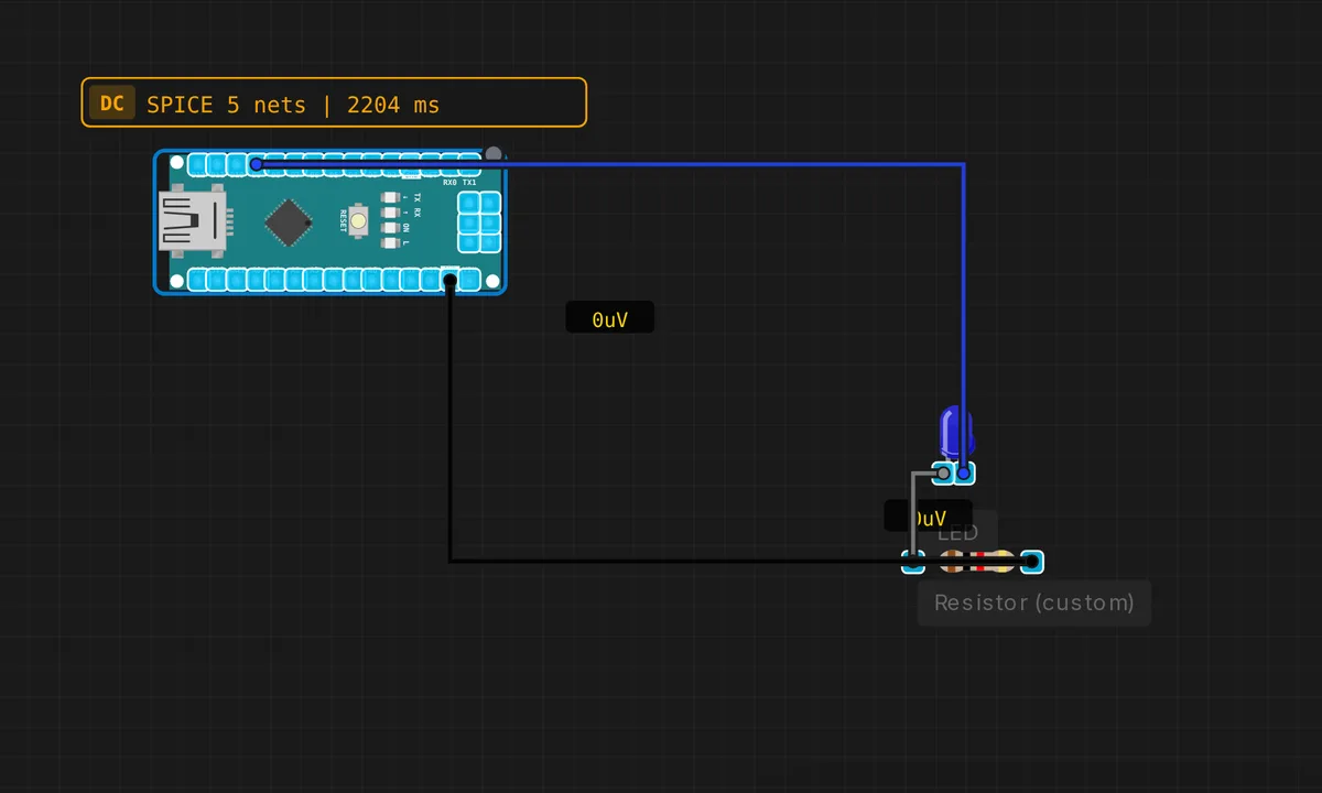 Nano: PWM Fade — free online circuit simulator example on Sensbench