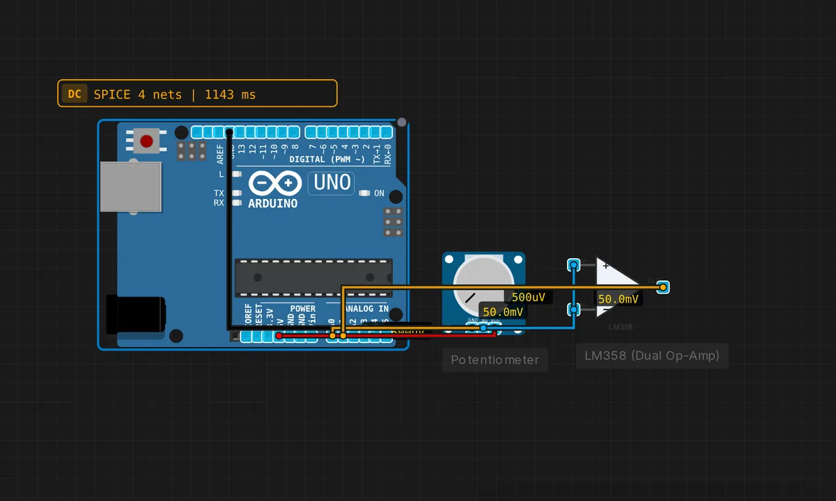 Voltage Follower (Buffer) — free online circuit simulator example on Sensbench