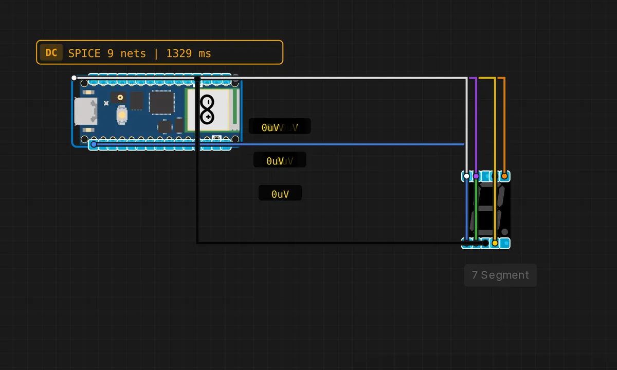 Pico: 7-Segment Counter — free online circuit simulator example on Sensbench