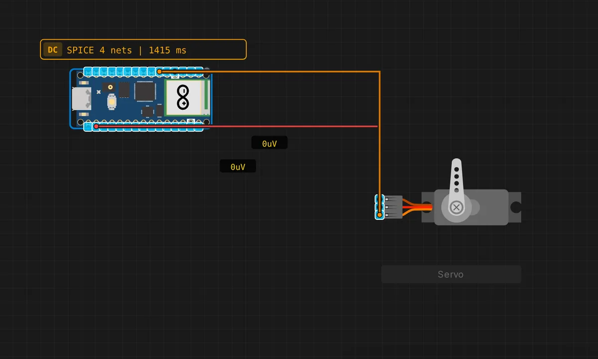 Pico: Servo Motor Sweep — free online circuit simulator example on Sensbench