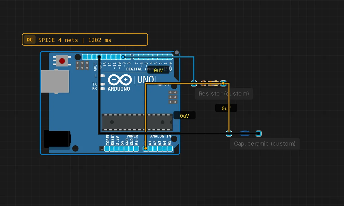 RC Low-Pass Filter — free online circuit simulator example on Sensbench