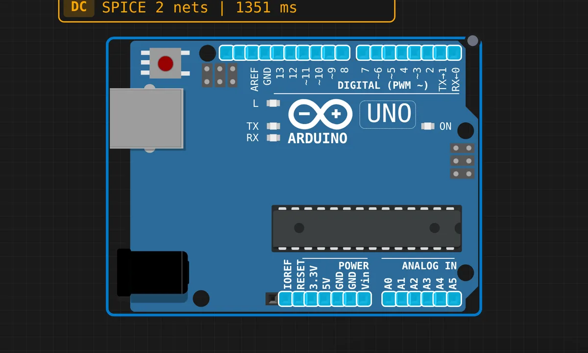 SPI Loopback Test — free online circuit simulator example on Sensbench