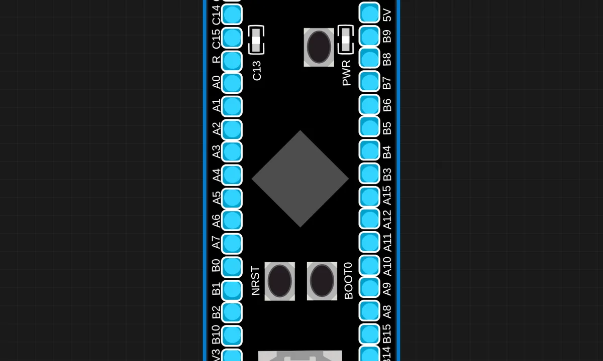 STM32 Black Pill Blink — free online circuit simulator example on Sensbench
