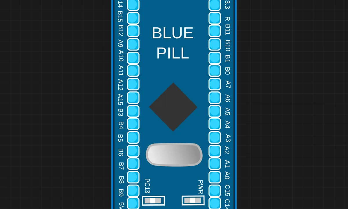 STM32 Blue Pill Blink — free online circuit simulator example on Sensbench