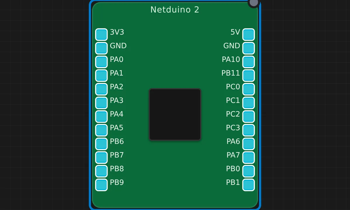 Netduino 2 Serial Counter — free online circuit simulator example on Sensbench